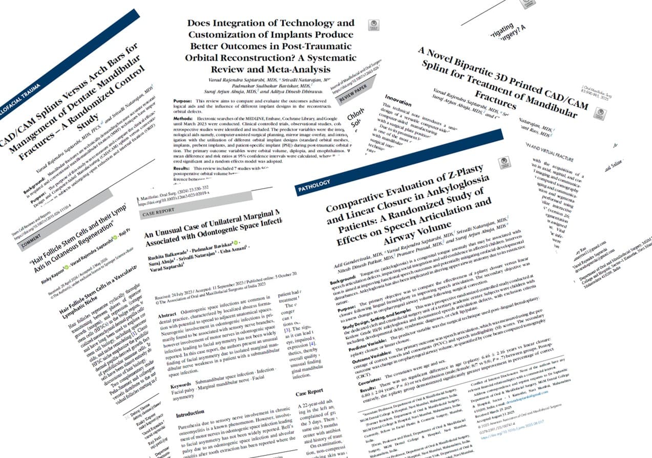 Collage of Dr. Varad Saptarshi's published research papers